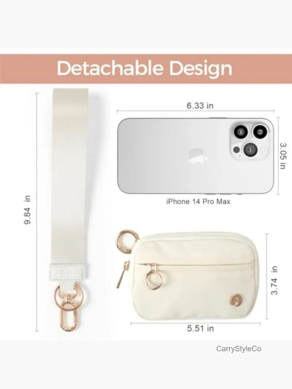 RFID Blocking Wristlet Keychain Wallet with Detachable Strap Nylon